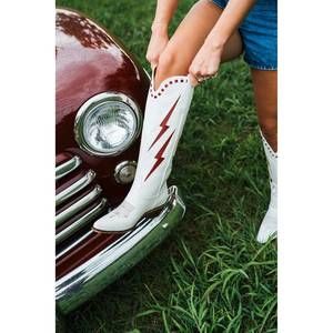 NEW MARFA BOOTS reveille heeled boot in white